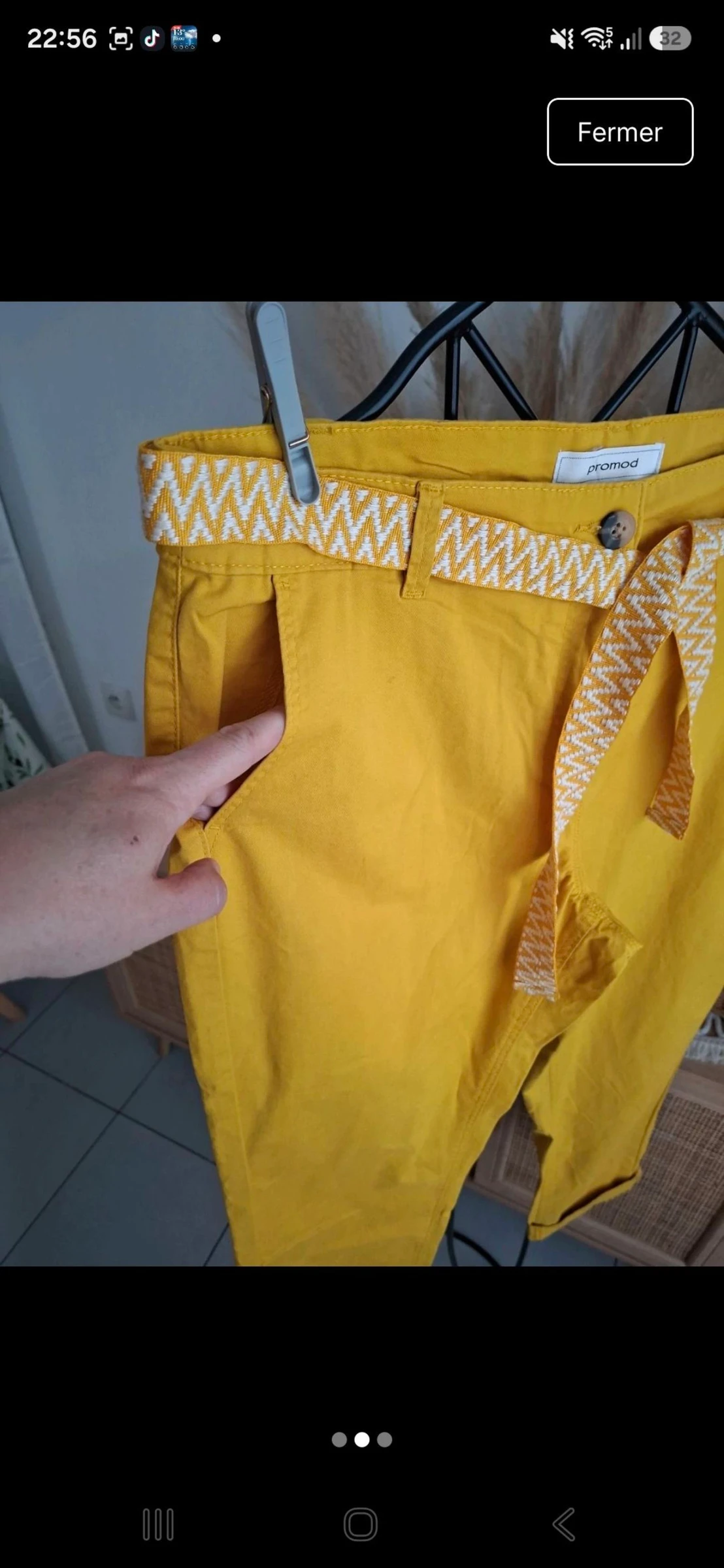 Calça chino mostarda promod tamanho 42 – photo 2